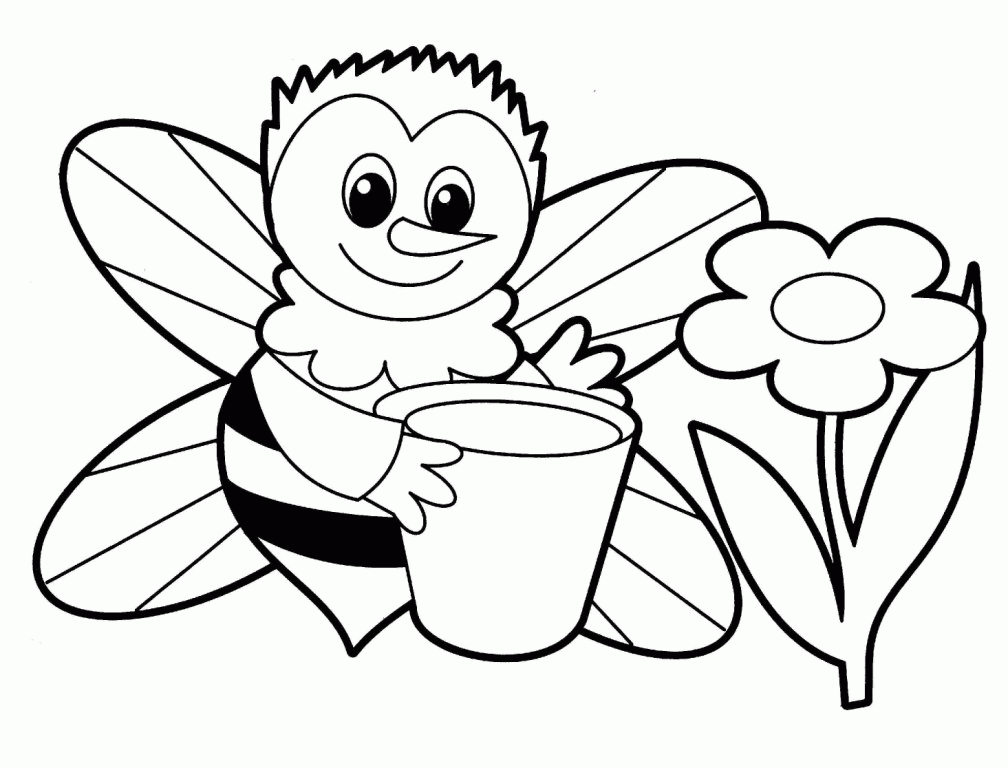 Plansa de colorat cu Albina 34 80